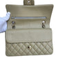 Chanel Classic Double Flap Medium Bag Olive Green Color, Gold Rose Hardware with Box