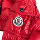 New Moncler Down Red Puffer Detachable Hood Jacket Size 0/Xs