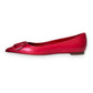 New! Valentino Garavani VLogo Red Leather Pointed Flats Size 36.5