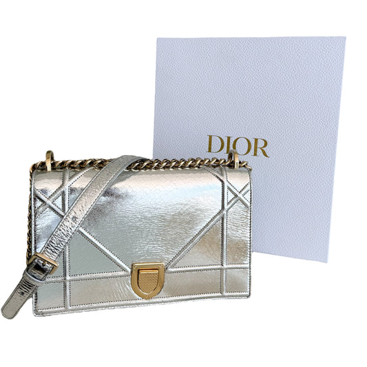 Christian Dior Diorama Metallic Leather Bag with Whole Package