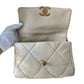 CHANEL 19 Beige Lambskin Quilted Leather Medium Flap Bag