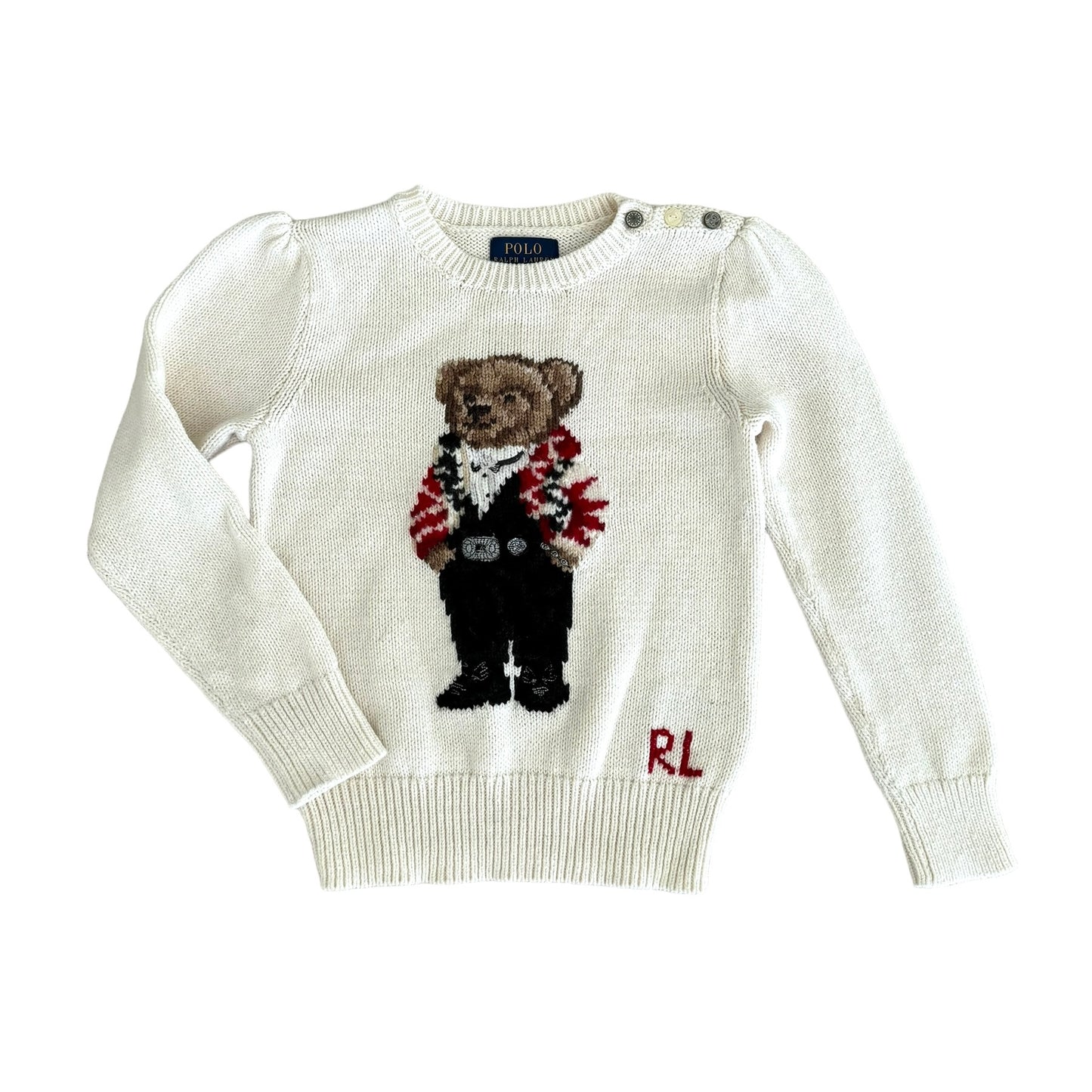 Ralph Lauren Polo Bear Girls Sweater Size 5