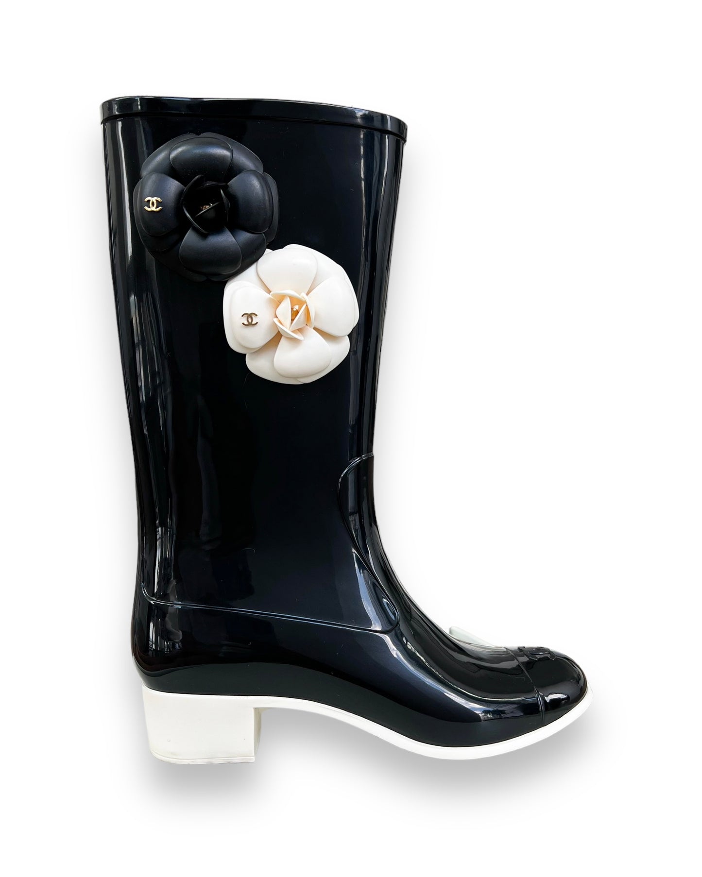 Chanel CC Rubber Rain Boots