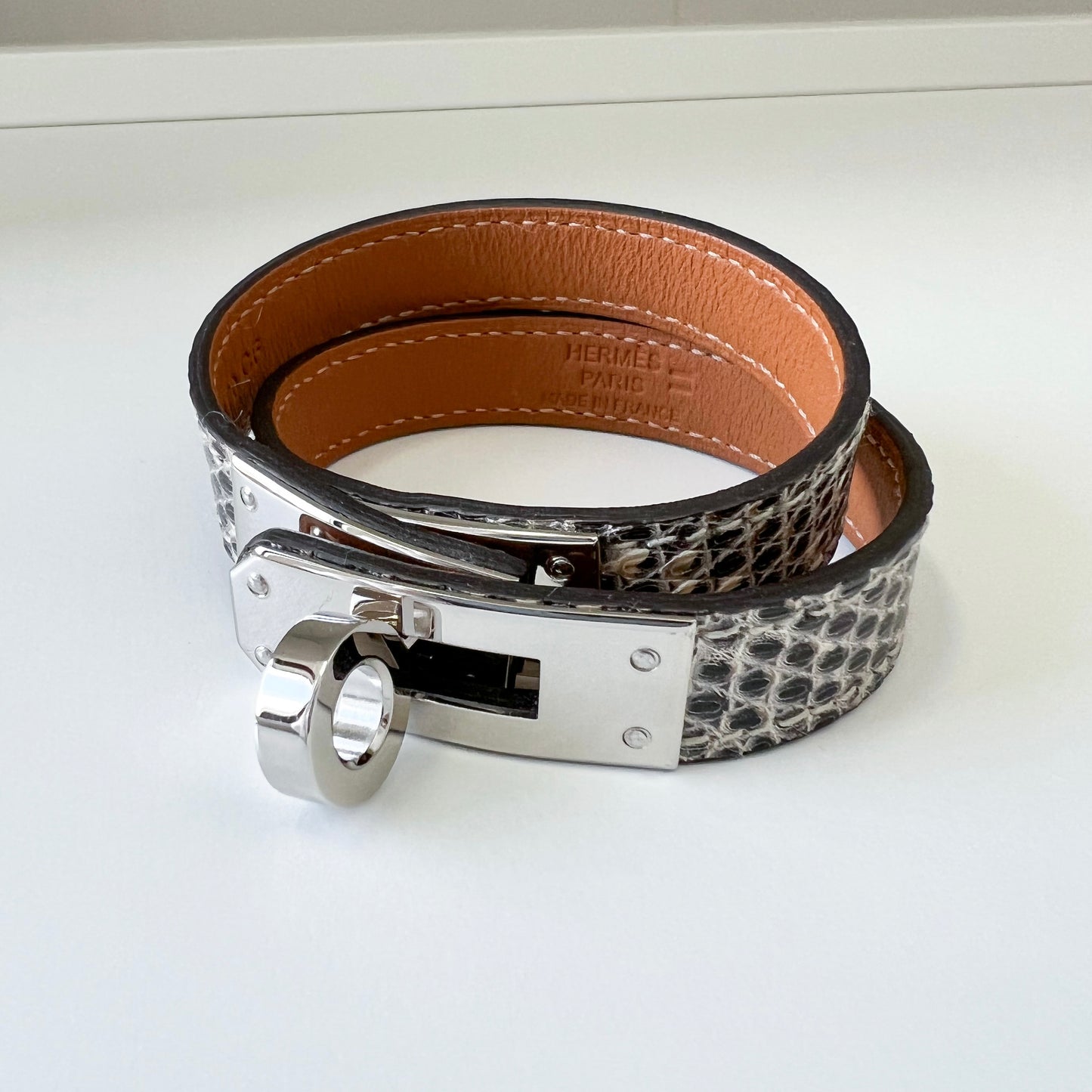 Hermès Kelly Lizard Leather Double Tour Bracelet