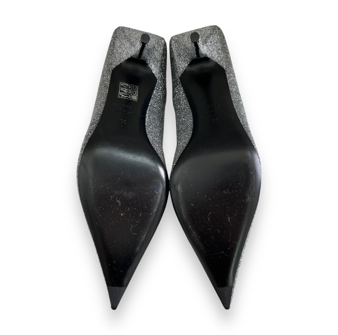 New Balenciaga Knife Silver Pumps with Box Size 39