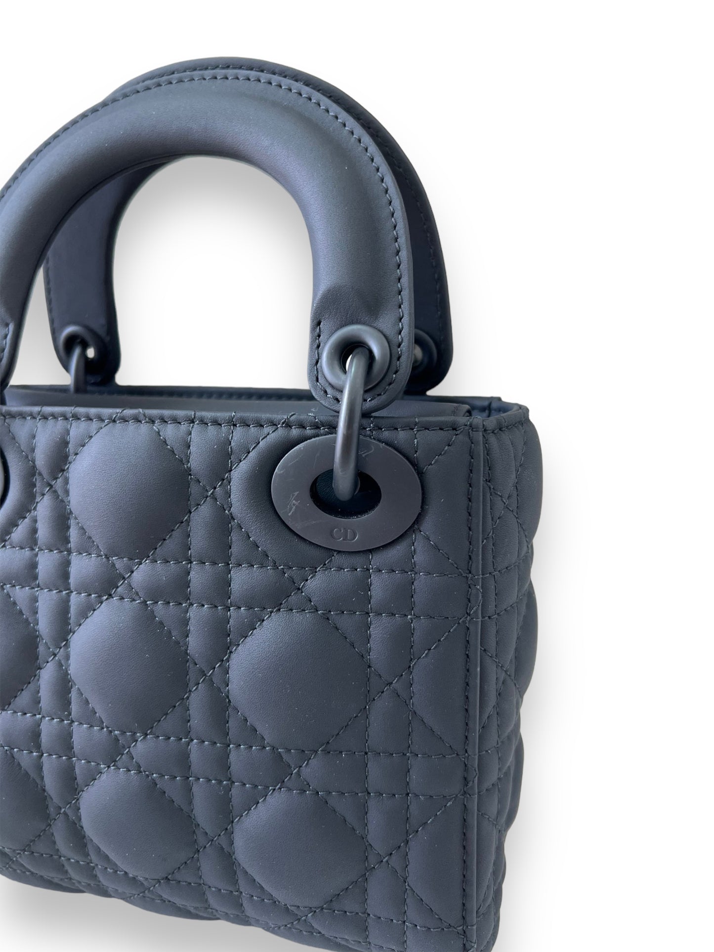New! Christian Dior Lady Dior Mini Ultra Matte Bag with Box