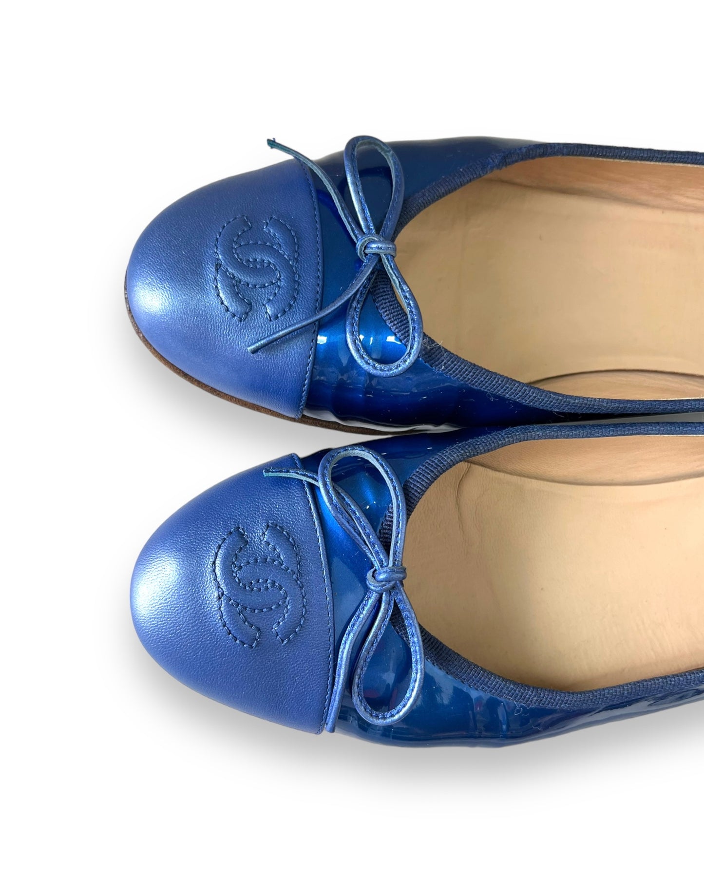 Chanel Patent Leather Ballet Flats Size 37 It (7 Us) – KMK Luxury