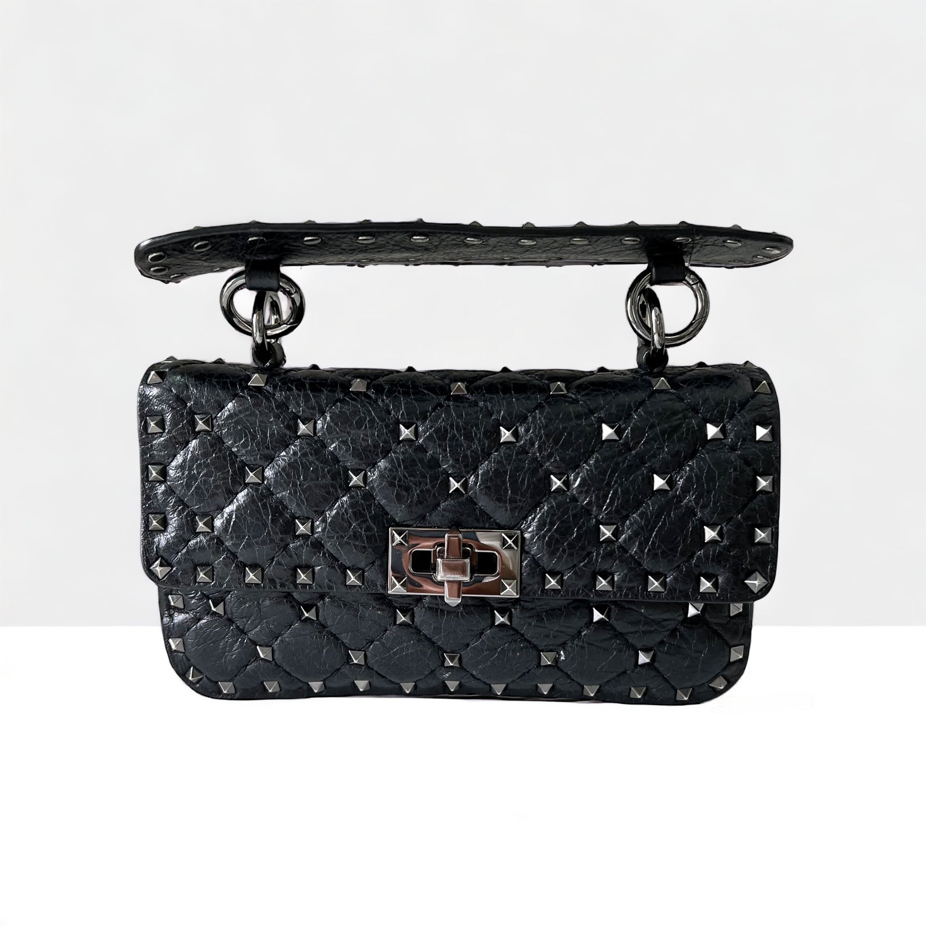 Valentino Garavani Rockstud Spike Flap Bag Quilted Leather Small